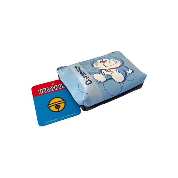 Doraemon Coin Purse Zip Pouch Japanese Anime Manga Robotic Blue Cat Sitting NEW - Picture 2 of 3